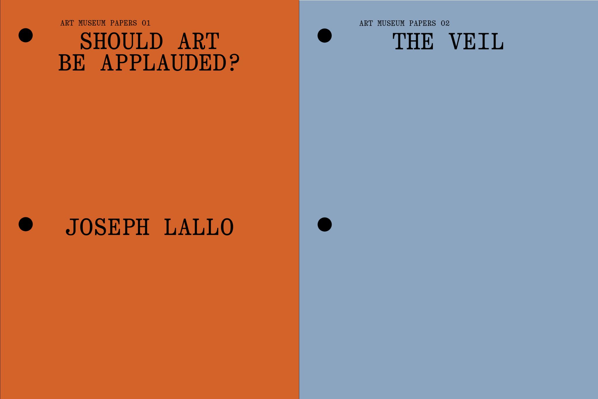 Art Museum Papers Covers of Art Museum Papers 1 and 2